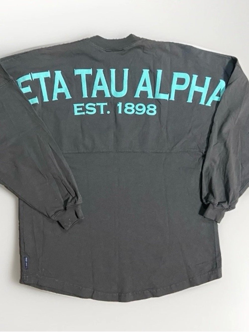 Spirit Jersey Long Sleeve Tee Gray & Mint  Zeta Tau Alpha Virginia Tech Small